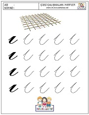 i harfi çizgi çalışması